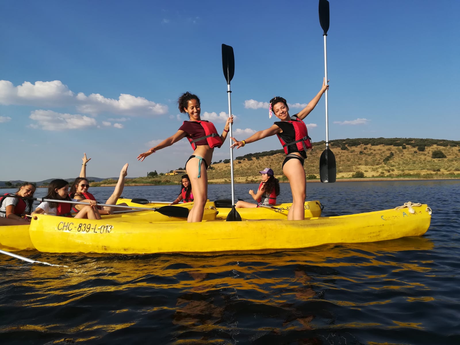 piragüismo en el campamento de verano